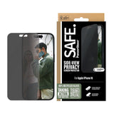 SAFE by PanzerGlass - iPhone 15/16 - Ultra-Wide Fit Skærmbeskyttelsesglas - Privacy Funktion - Gennemsigtig