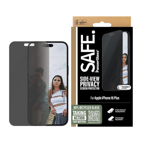 SAFE by PanzerGlass - iPhone 15/16 Plus - Ultra-Wide Fit Skærmbeskyttelsesglas - Privacy Funktion - Gennemsigtig