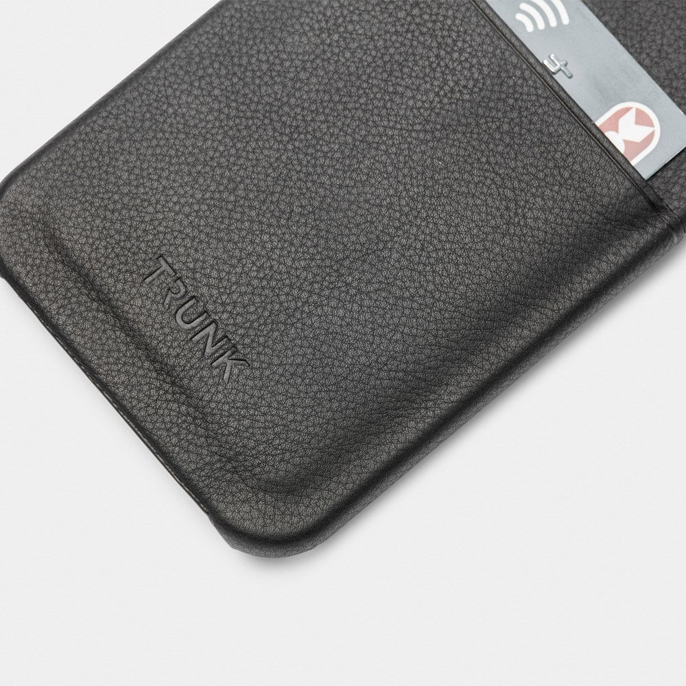 Trunk iPhone 11 Pro / XS / X Ægte Læder Mobil Cover m. Kortlomme - Sort