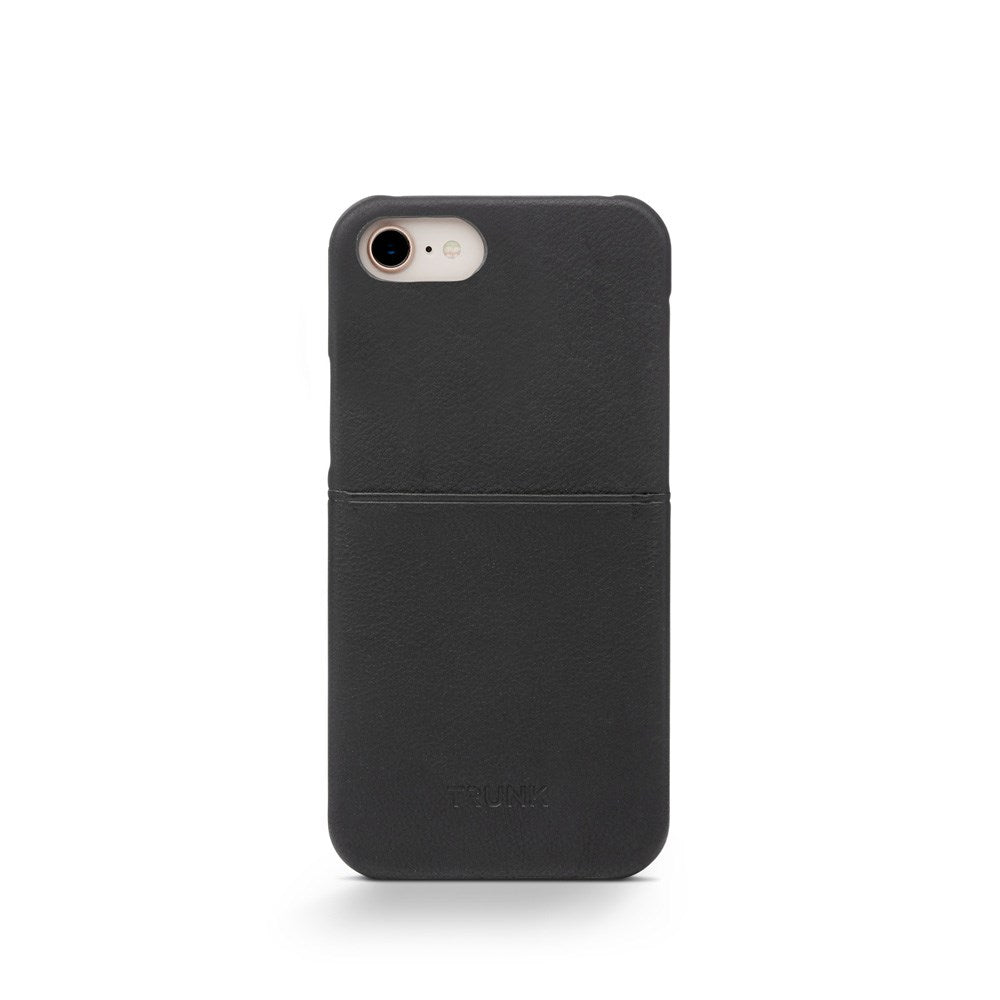 Trunk iPhone 11 Pro / XS / X Ægte Læder Mobil Cover m. Kortlomme - Sort