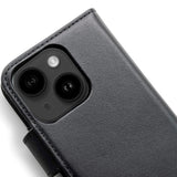 Trunk iPhone 13 2-i-1 Ægte Læder Flip Cover m. Pung - Sort