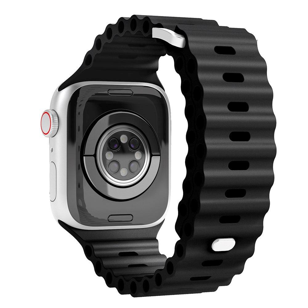 Vonmählen Apple Watch (38/40/SE/41/42mm) Wave Silikone Rem - Sort
