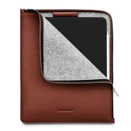 Woolnut Ægte Læder Sleeve til iPad / Tablet (26.5 x 32.5 cm) - Brun