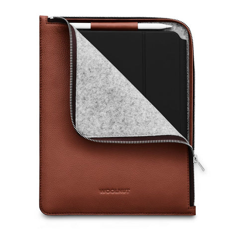 Woolnut Ægte Læder Sleeve til iPad / Tablet (23 x 29 cm) - Brun