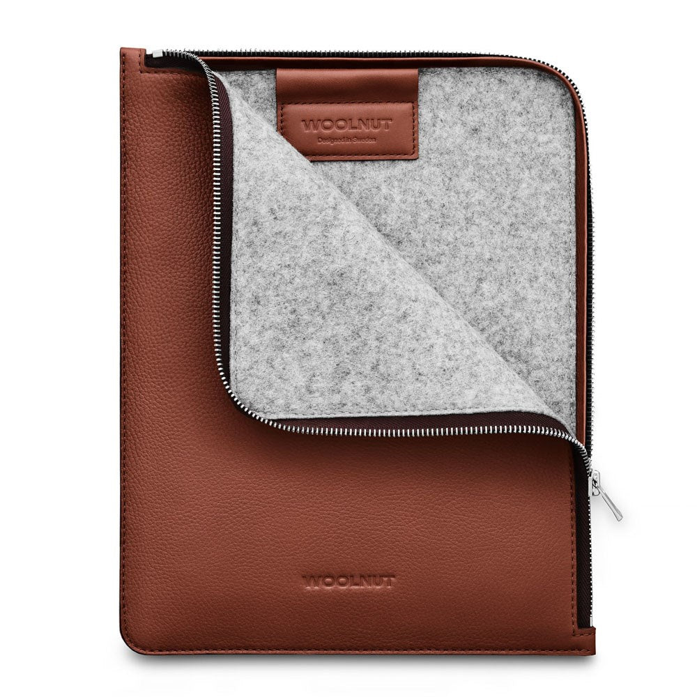 Woolnut Ægte Læder Sleeve til iPad / Tablet (23 x 29 cm) - Brun