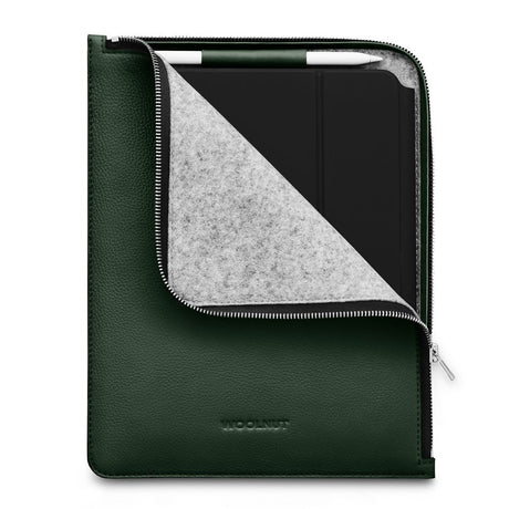 Woolnut Ægte Læder Sleeve til iPad / Tablet (23 x 29 cm) - Grøn